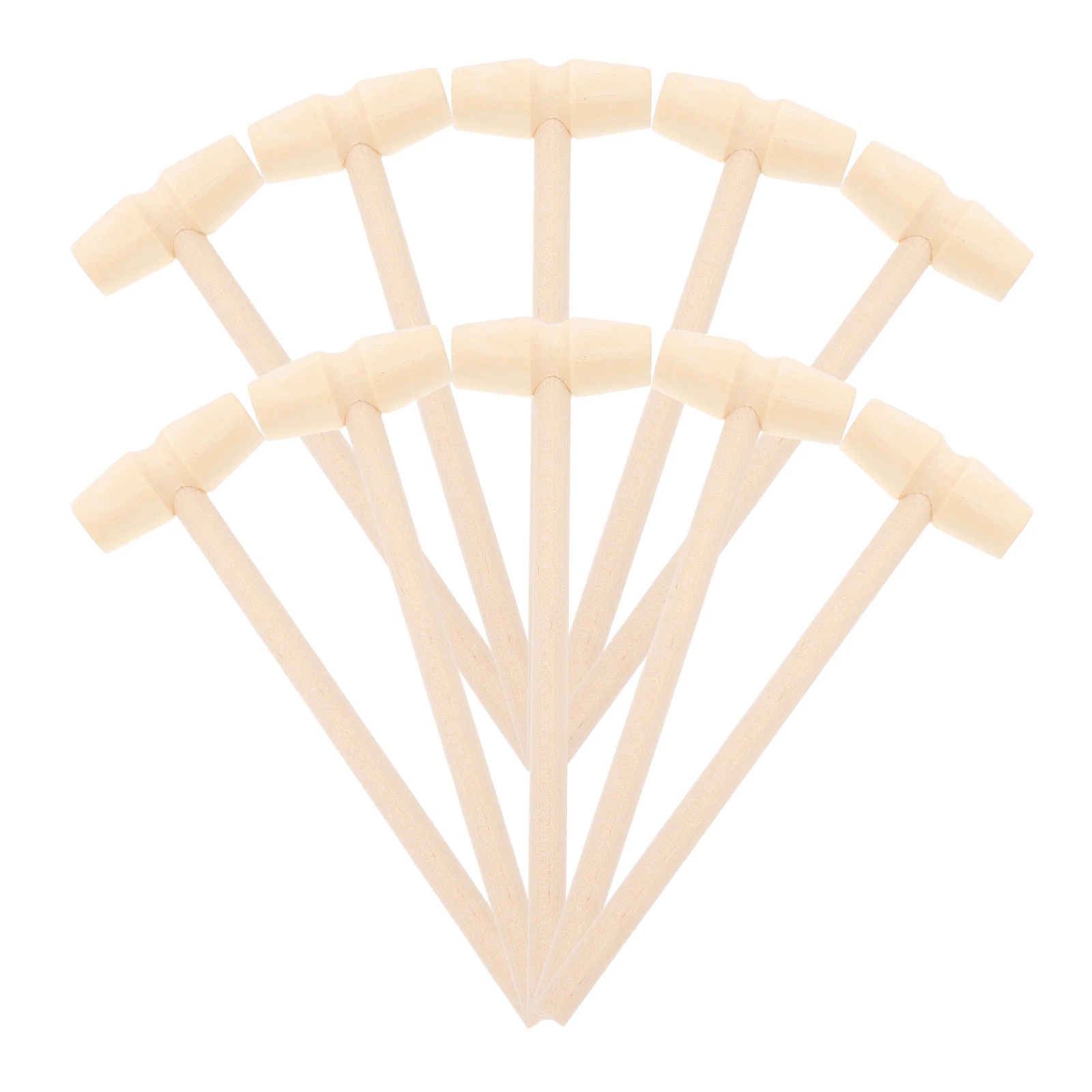 10Pcs Wooden Mini Hammer Mallet Pounding Set Child Safe Solid Wood Educational Baby Beat Tool for Hand Eye Coordination Infant