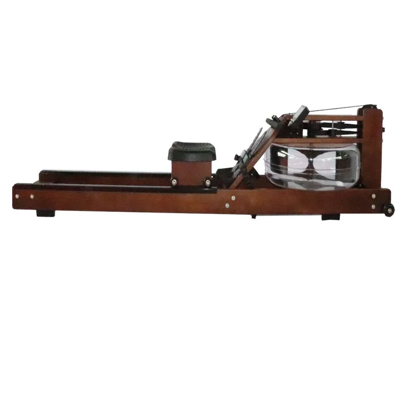Rowing Machine, Foldable Solid Wood Water Resistance, Double-Track Home Gym Equipment for Indoor Exercise