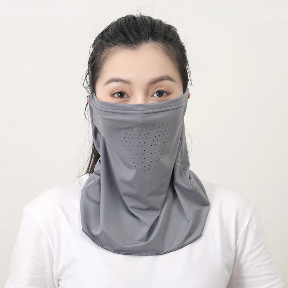 Breathable Face Scarves Summer Outdoor Face Scarf Sunscreen Face Cover Bib Ice Silk Mask Neck Wrap Cover Sun Proof Masks