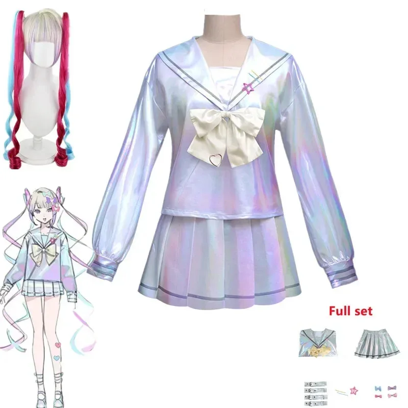 

Game NEEDY GIRL OVERDOSE KAngel Cosplay Costume Lolita Girls Sailor Suit Uniform Dress Halloween Carnival Anime School Clothes