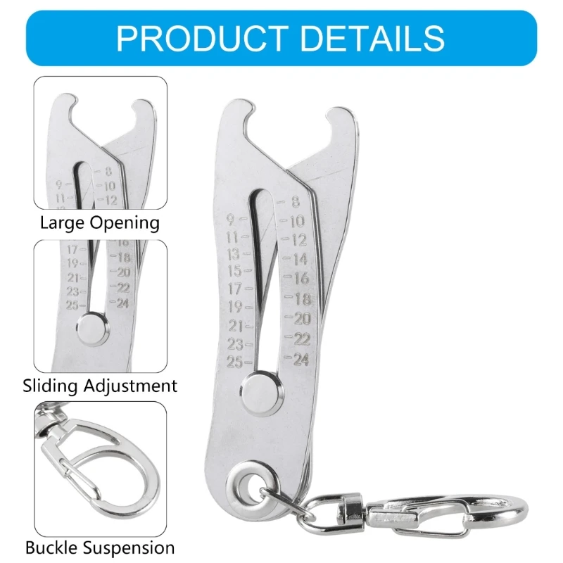 Portable Precise Thread Size Checker Keychain Measuring Tool Nut and Screws