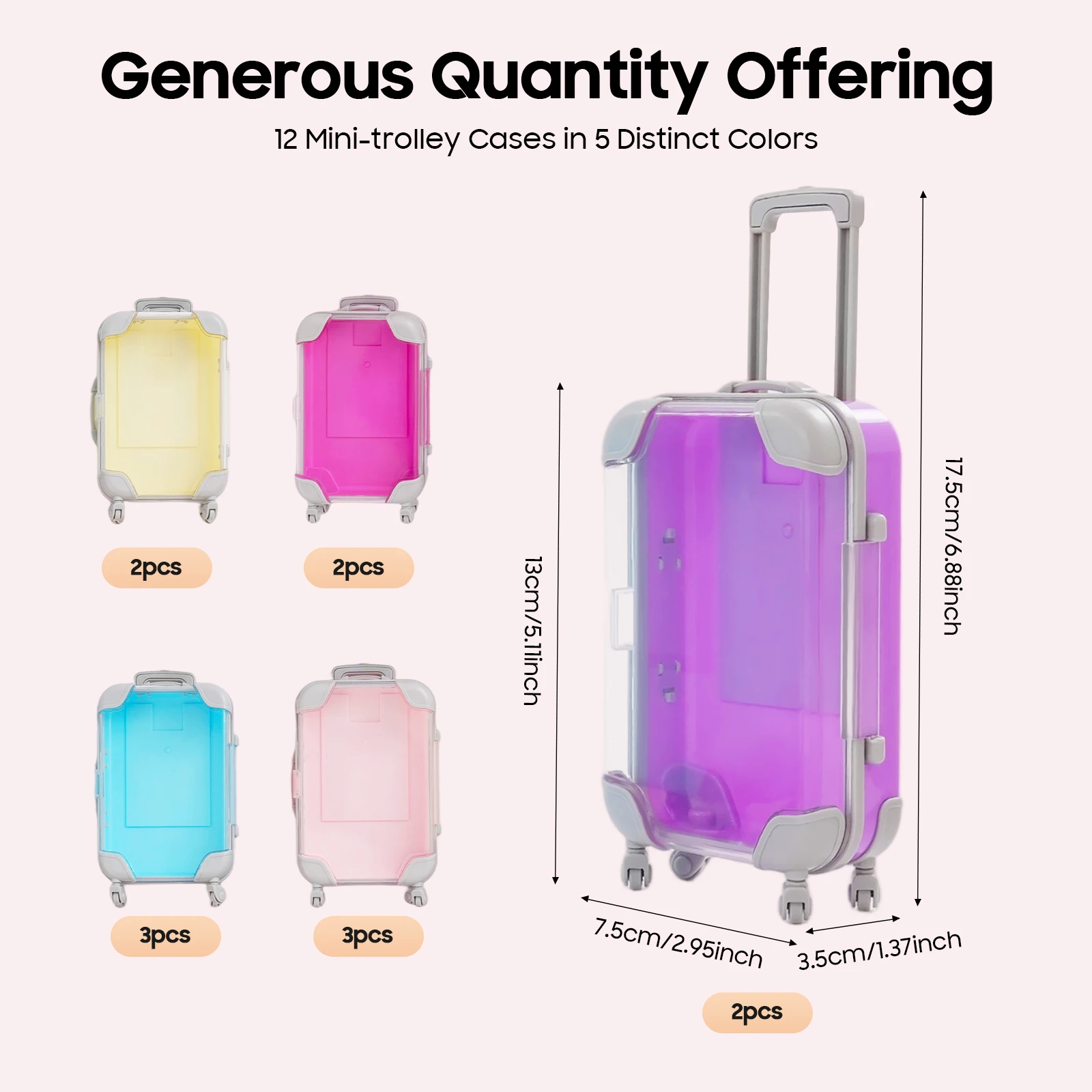 NEWEST 12PCS Mini Suitcase, Mini Candy Storage Box with 5 Colors, Portable Handheld Gift Travel Box, Simulation Trolley Case