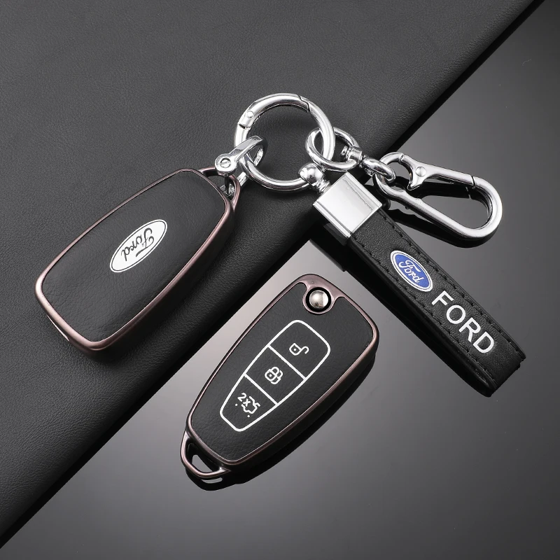 TPU Protector Car Folding Key Case Cover Keychain Accessories For Ford Focus C-Max S-Max Galaxy Mondeo Ranger Transit Tourneo