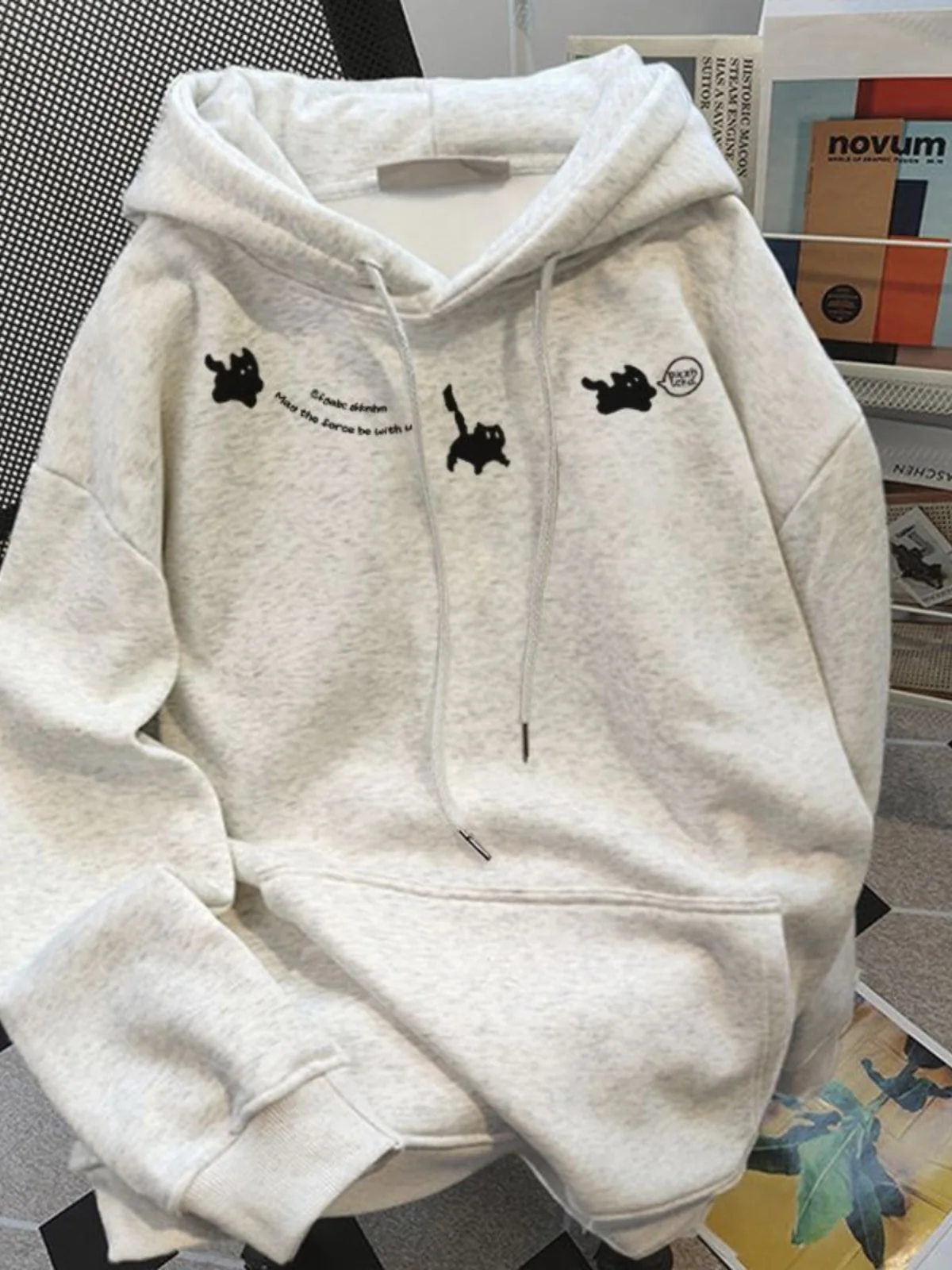 

American Style Oversize Hoodie Women's Autumn Winter New Design Printed Loose Fleece Top Trendy Ins Women's Sweatshirt