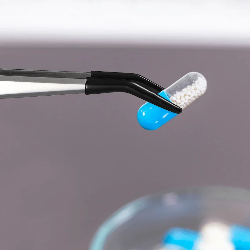 1/2/3/4/5-teiliges Pinzetten-Set mit gummibeschichteten Spitzen – gebogene und gerade flache Spitze zum Stempeln, Schmuck, Basteln und Elektronik – Detail 3