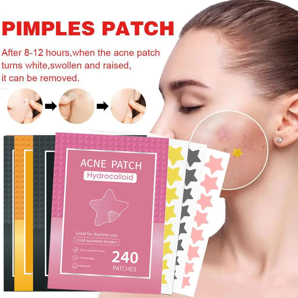 30/240pcs Star Acne Patch Mild Non-irritating Lightens Acne Hydrocolloid Acne Sticker For Blackheads Closed Comedone New L7Z3