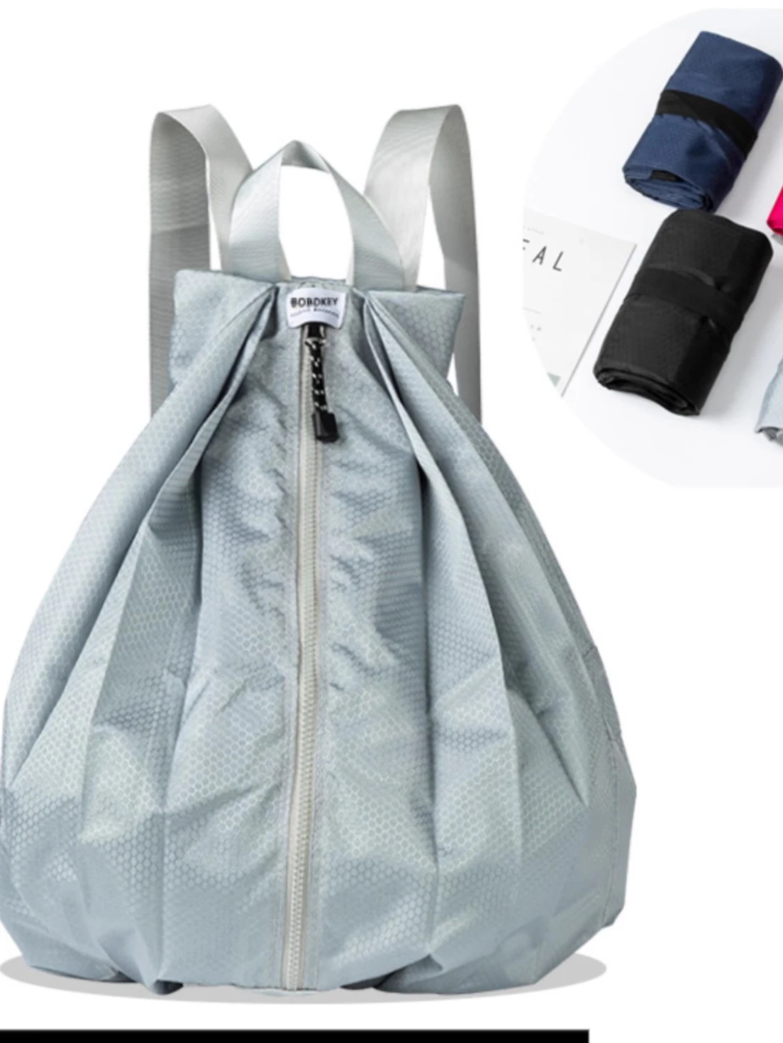 

Outdoor Portable Thiened Waterproof Sports Bapa Nylon Duffel Bag ex Youth Zipper Closure Daily Use Pure Color