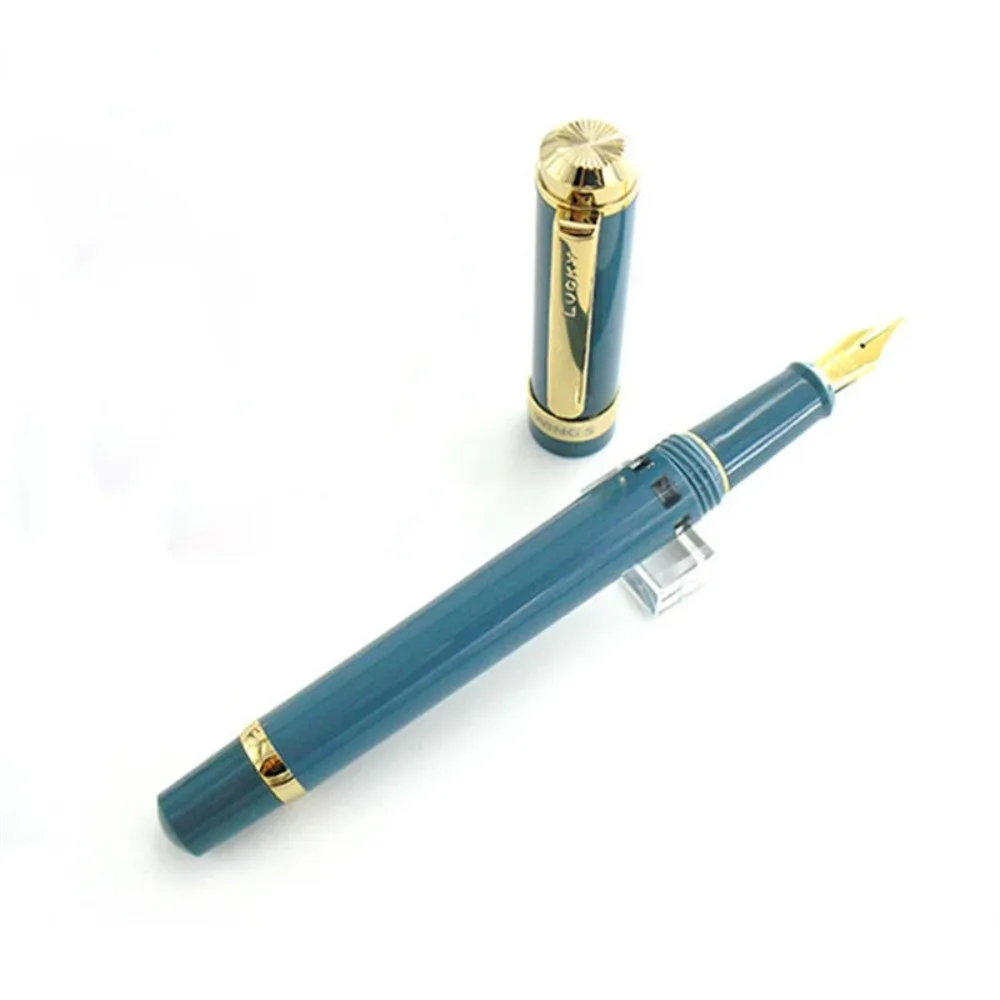 

For Yongsheng Luxury 698 Piston Ink Fountain Pen - Silver Hard Smooth/Gold Soft Elastic Nib, Ideal for Writing, Office Signature