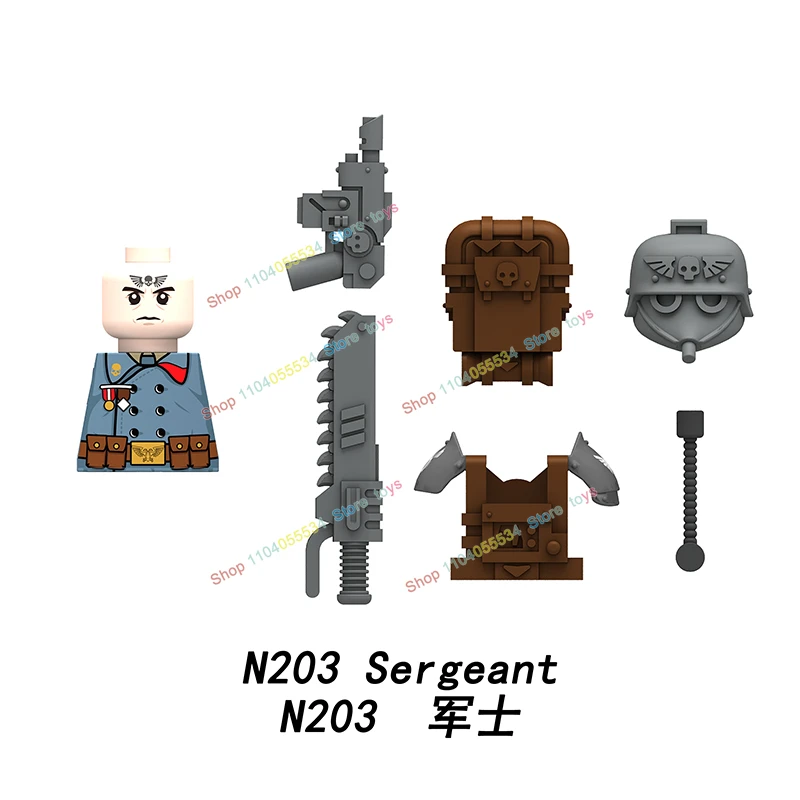 Military Game Characters Pyro Soldier Sergeant Building Blocks Action Figures MOC Accessories Helmet Weapon Kids Toys N201-208