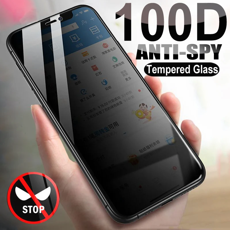 Protecteur d'écran anti-espion pour iPhone, verre de confidentialité, iPhone 15 11 14 12 13 Pro Max 12 13 Mini XS Max X Poly 7 8 15 6 6s 14 Plus SE 2020 2022