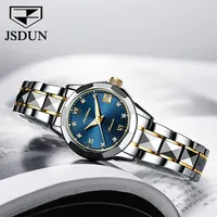 JSDUN 8813 Japan Automatic Mechanical Waterproof Watch For Women Business Tungsten steel Strap Women Wristwatch Calendar