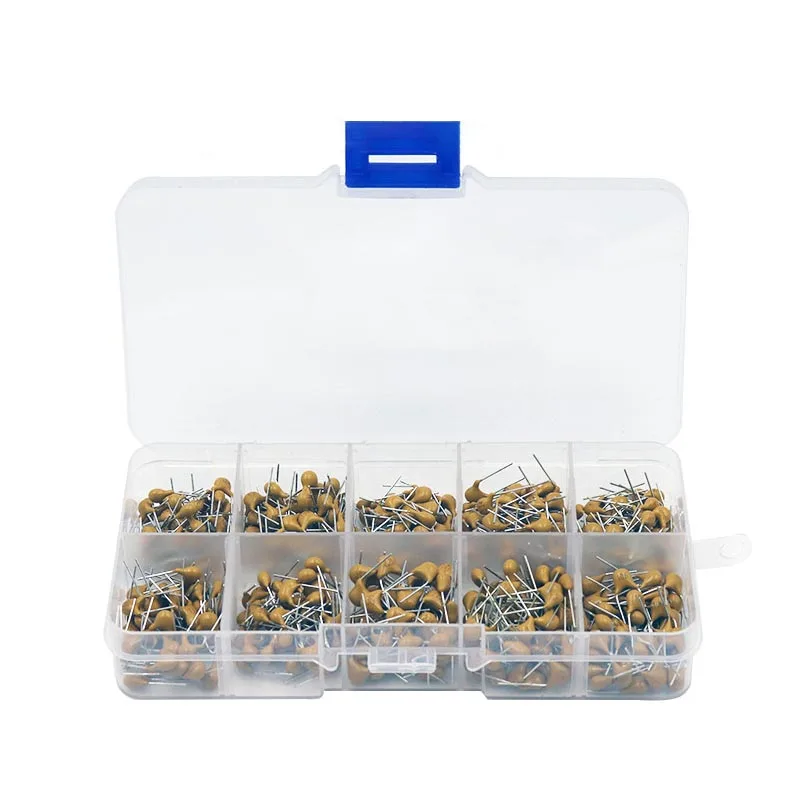 500PCS/Set 10Values Each 50 0.1uF-10uF 224 474 105 225 475 50V Multilayer Ceramic Capacitor Assorted Kit Assortment Set With Box