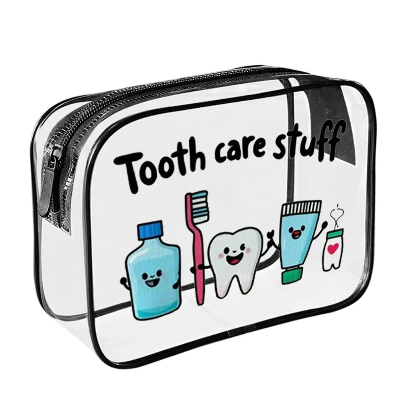 Clear Zipper Carry Case for Toiletries, Makeup, Electronics Ideal for Travel, Gym, Airport，Multipurpose Transparent Tote Bag