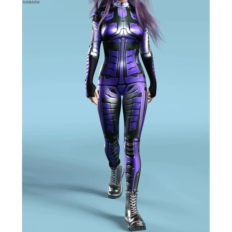 3D Print Catsuit Vrouw Rits Jumpsuit Zentai Romper Game Party Carnaval Kostuum Vrouwelijke Cosplay Outfit