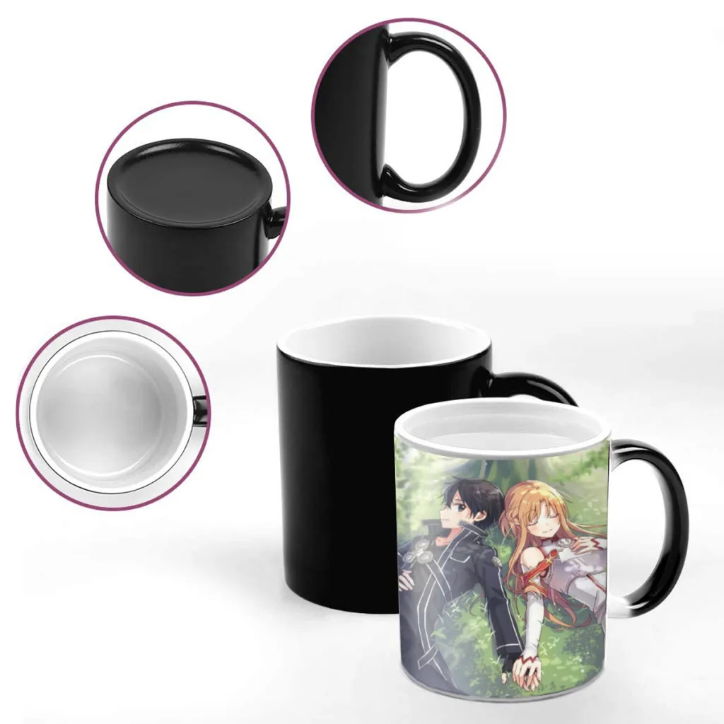 Sword Art Online Ceramics Coffee Mugs Thermal Color-changing Gifts Drinkware Coffeeware