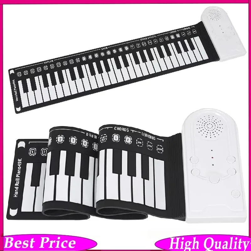 

49 Key Hand Rolled Piano Portable Foldable Electronic Piano Electronic Organ USB MIDI Rechargable Keyboard Musical Instrument