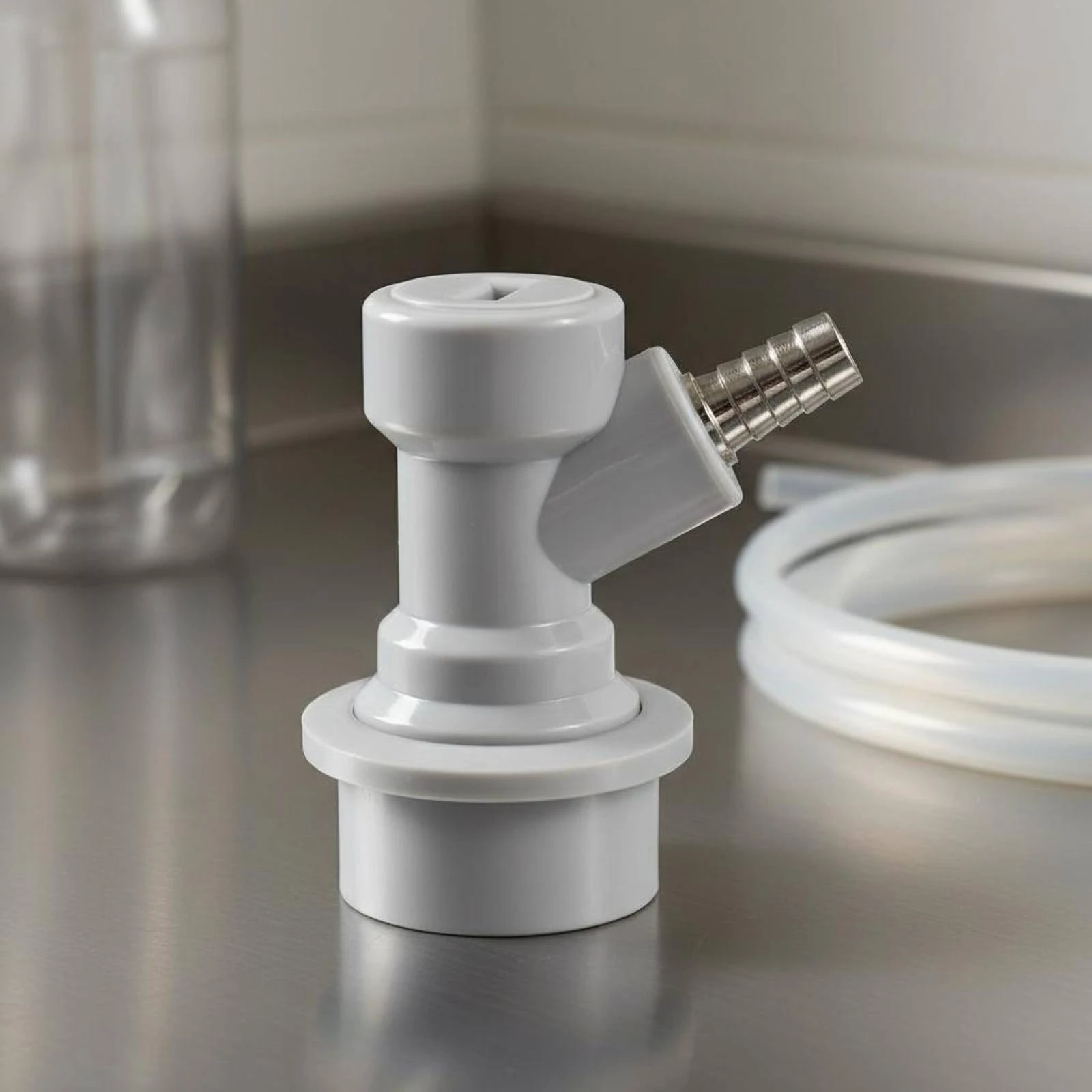 Ball Lock Connector Carbonating Carbonation Cap Adapter Quick Disconnect Fitting for Homebrewers, Home Brewing