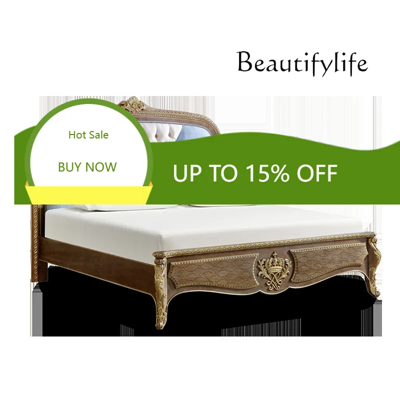 

Легкая роскошная двуспальная кровать во французском стиле, европейская тканевая обивка для спальни, дизайнерская модель для дома, высококлассный модный дизайн X