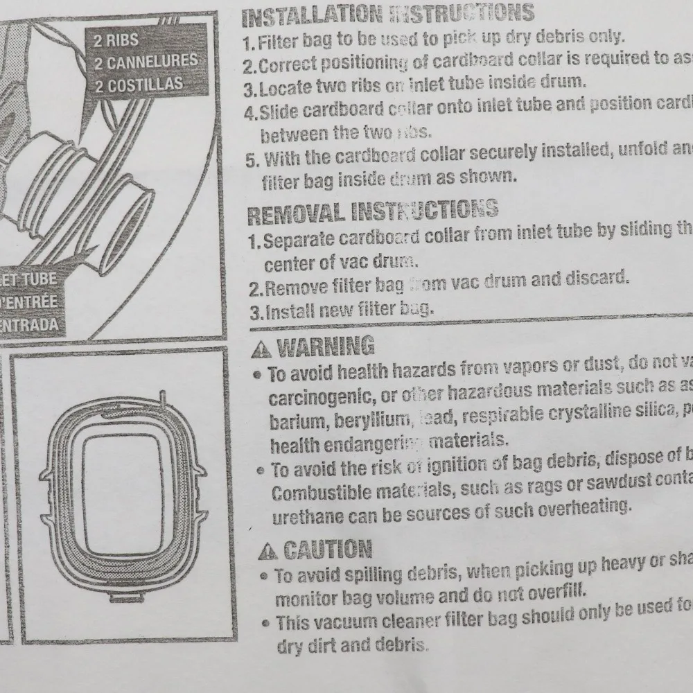 Suitable for Ridgid VF3501 Vacuum Cleaner Accessories, Paper Bag Vacuum Bag