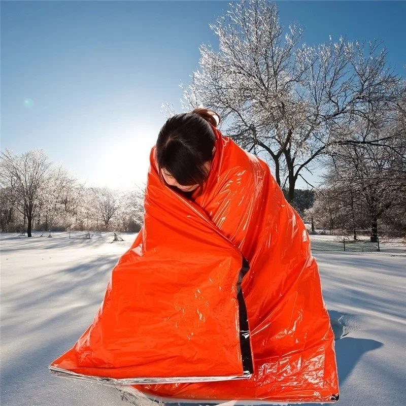 Outdoor Winter Anti-radiation Insulated Heat First Aid Warm Emergency Blanket Camping Climbing Safety Survival SleepingBag Quilt