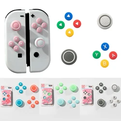 New Design Silicone Soft D-pad Cross Button ABXY Key Sticker Skin Case For Switch Oled NS Joy-con Thumb Stick Grip Cap Cover