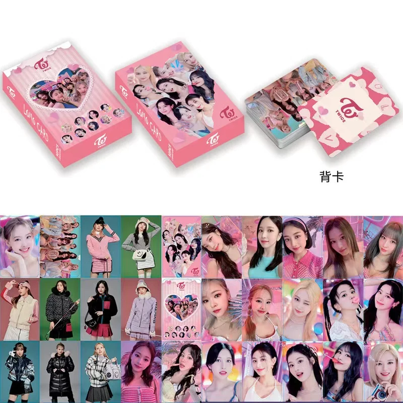 30Pcs/Box Kpop Twice New Ablum Between 1&2 Photocards Lomo Card Double Side Print Photo Cards For Fans Collection Stationery