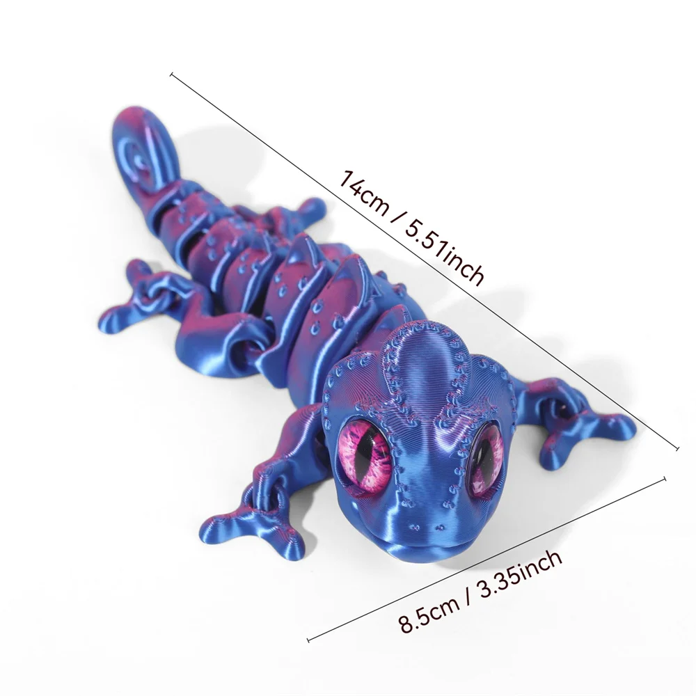 3D Printing Chameleon Figures Multi-joint Movable Simulation Eyes for Home Accessories Kids Gift Living Room Decoration