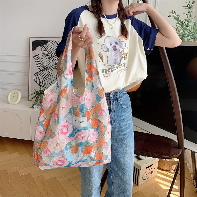 

YIFAN Retro Floral Design Handbag Retro Pattern Decorative Tote Bag Daily Casual Shoulder Bag, Large Capacity Shopping Bag