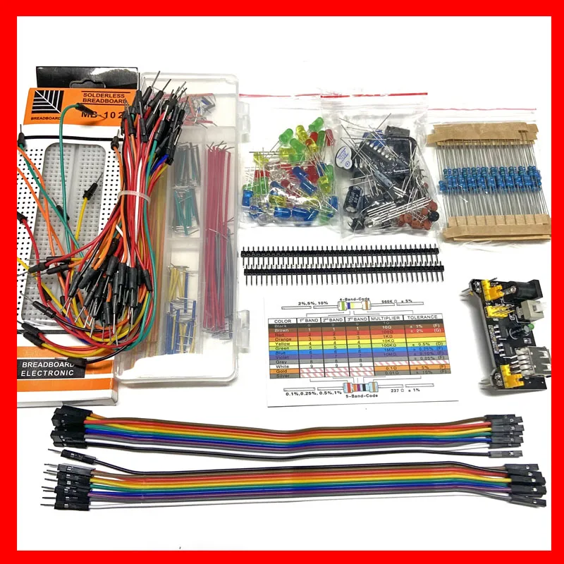 Elektronische componenten Elektrolytische condensatorweerstand led 830-gaats broodplankkit MB-102 voor UNO Component Kit Beginner Starter
