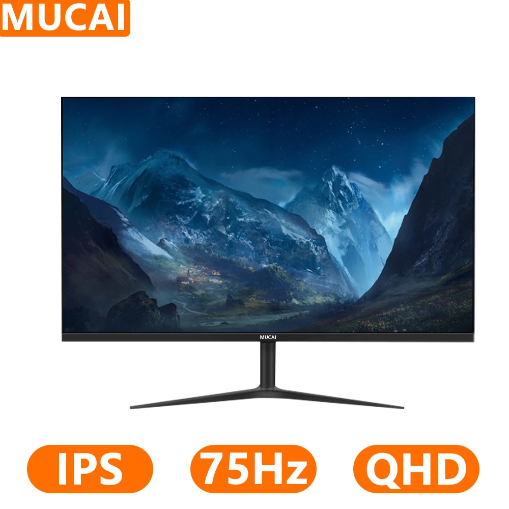 

MUCAI 27 Inch 2K Monitor 75Hz Desktop PC Lcd QHD Display Gaming 100Hz 2560*1440 IPS Panel Screen Computer LED HDMI-compatib/DP