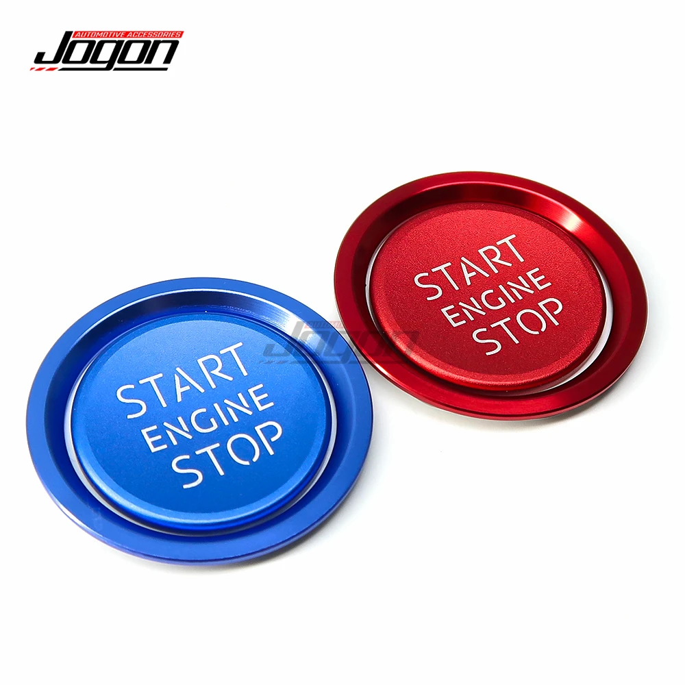 Red & Blue For Audi A4 A5 B9 B8 A6 A6L A7 C7 Q5 8R Car Interior Engine Start Stop Button Ring Ignition Cover Trim Accessories