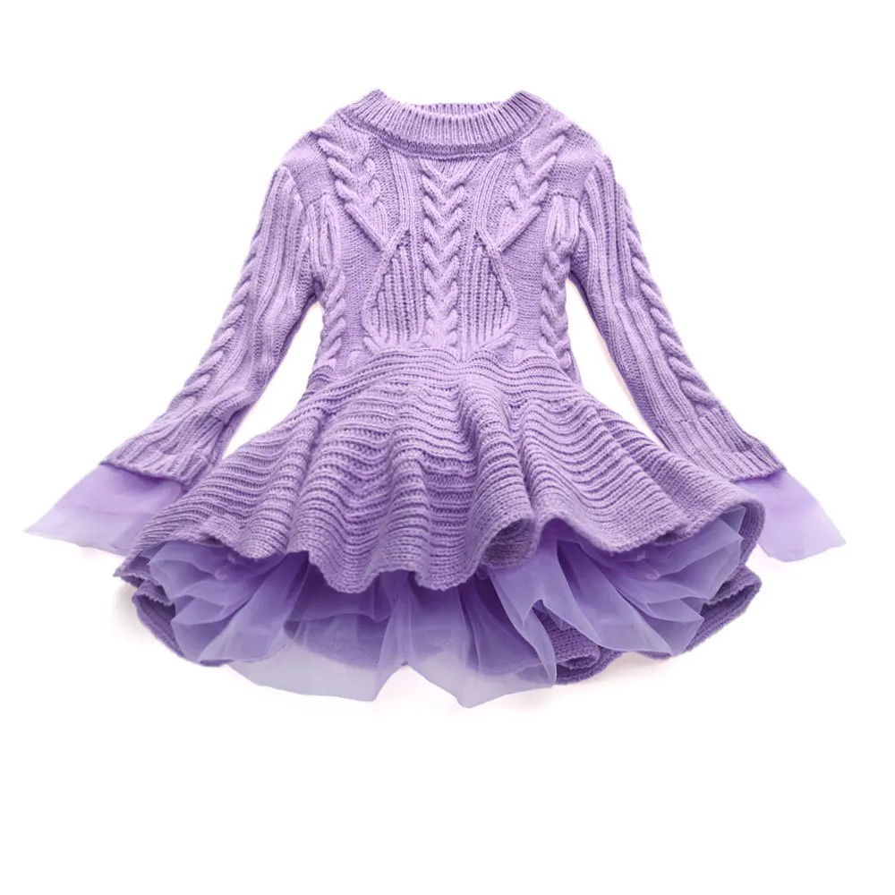 2024 Girls Sweater Dresses Christmas Costumes Carnival Dress Up 2-8 Years Old Fashion Outfit Children Birthday Party Dresses