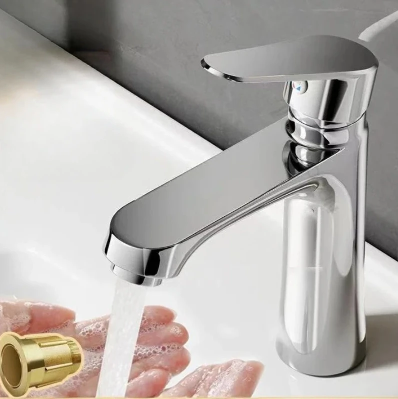 

Hot and cold faucets in the bathroom sink