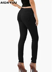 Women Stretchy Black Pants Fashion Super Comfy Stretch Denim 5 Pocket Pants Butt Lift Yoga XS 2XL 3XL Petite to Plus Size