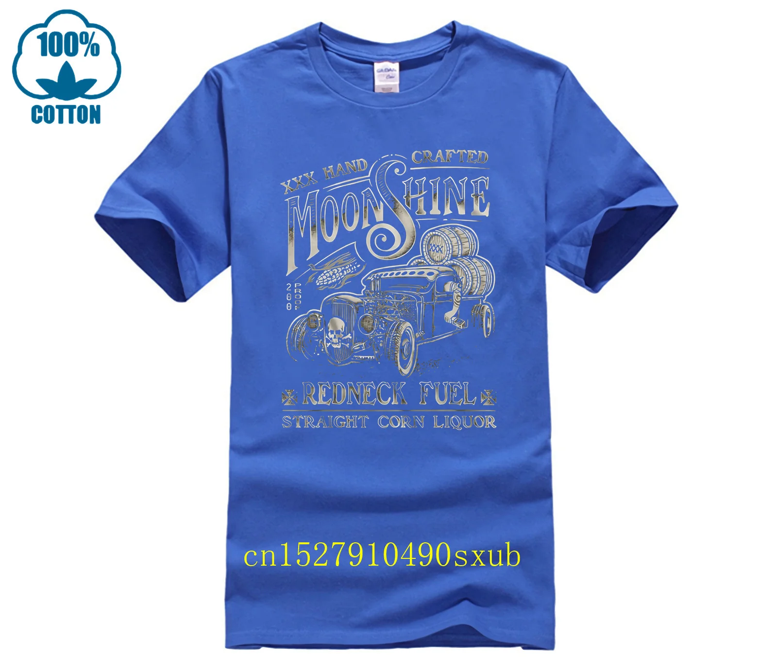 Hot Rod Moonshine Redneck Fuel T-Shirt Herren Oldtimer Rebel Whiskey 2020 New Mens Summer Short Sleeve