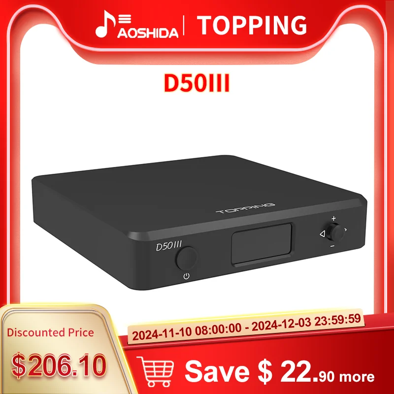 TOPPING D50 III Desktop Decoder HiFi Audio Bluetooth5.1 DAC Double ES9039Q2M Decoding Chip PCM768 DSD512 Pre-Amp Dual Type-C DAC