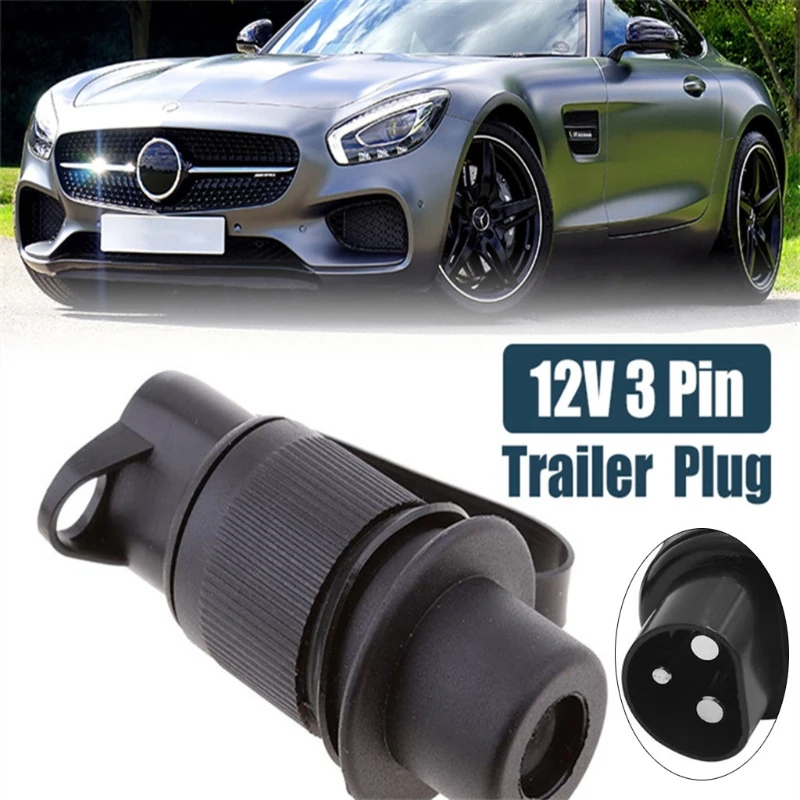 Power Industrial Connector Wire Connector Plug and Socket 3-Pin 12V Rated Black for Lorries RVs for cars Boats