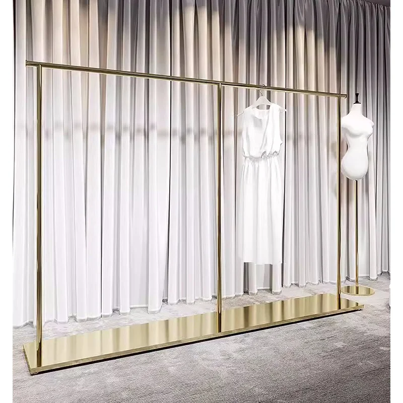 custom.Clothing Store Minimalist Floor-standing Metal Clothes Hanger Display Racks