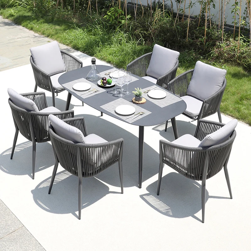 outdoor tables and chairs, courtyard rattan chairs, outdoor garden terraces, leisure rattan woven table and chair combinations