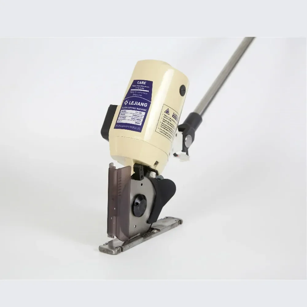 NEW LISTED YJ-110L Round Knife Cloth Cutting Machine With Long Handle, electric fabric cutter