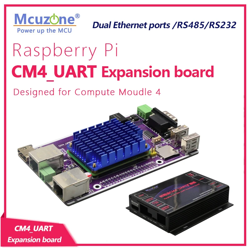 

Raspberry Pi CM4_UART Expansion board Aluminum Case(opt) Isolated Industrial level high speed RS485 module