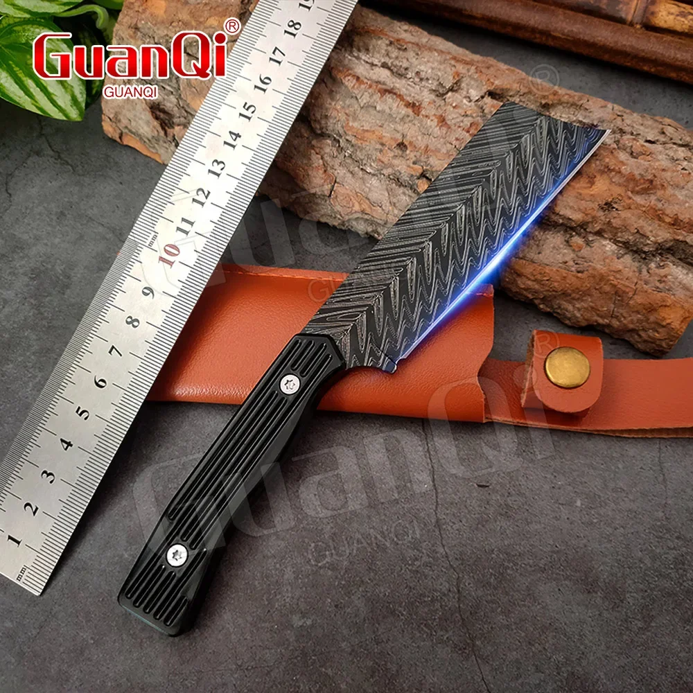 3 inch Handmade Slicing Cleaver for Knives Cooking High Carbon Steel Butcher Knife Damascus Pattern Kitchen Knife Steel Handle