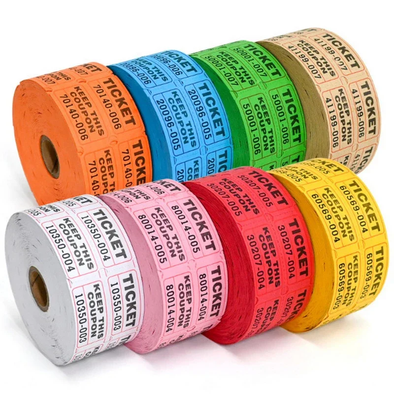 1000 Sheets/Roll Paper Raffle Tickets Events Tickets Labels Roll Universal Tickets Roll Tickets For Events Entry Class Reward