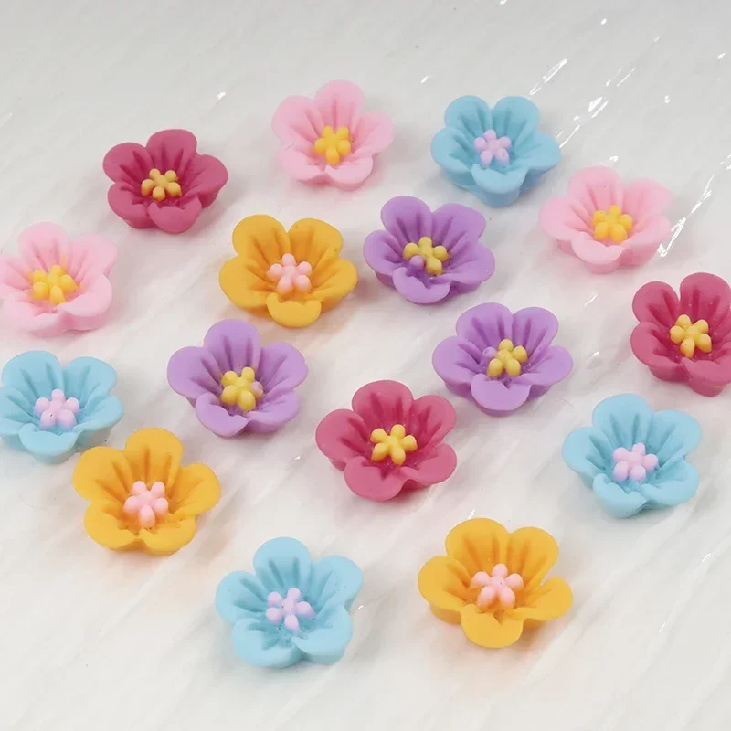 50 Stück Mini-Blumen-Nagelkunst-Harz-Patch, Zubehör, DIY-Harz, Handwerk, handgefertigte Materialien, flache Rückseite, Ohrringe, Scrapbook-Dekor