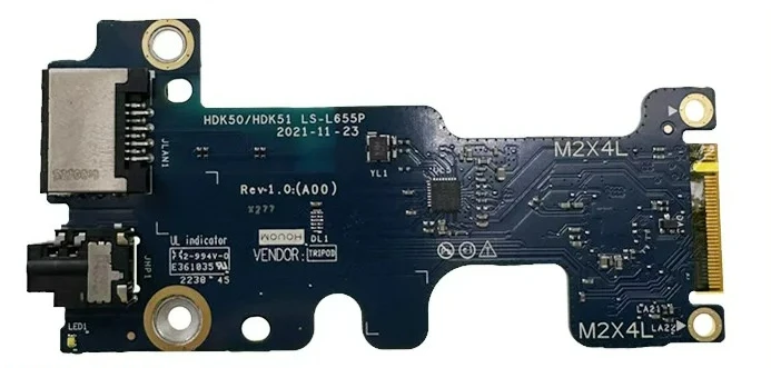 Built-in Audio RJ45 LAN Sound IO Board for Dell G15 5520 5521 G16 7620 HDK50 HDK51, LS-L655P PN: 0V9K8D V9K8D