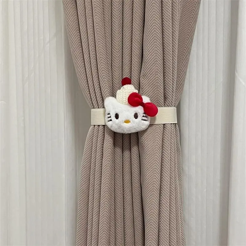 Kawaii HelloKitty الكرتون الستار حزام غرفة نوم غرفة المعيشة الستار الديكور مشبك حبل مرن حزام