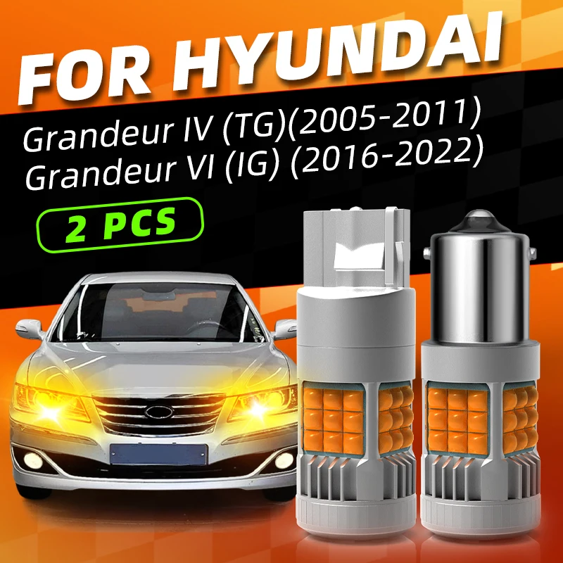 

For Hyundai Grandeur MK4/6 Gen TG IG LED Turn Signal Lights Bulbs Front/Rear Direction Indicator Amber Blinker Lamp 2005-2022