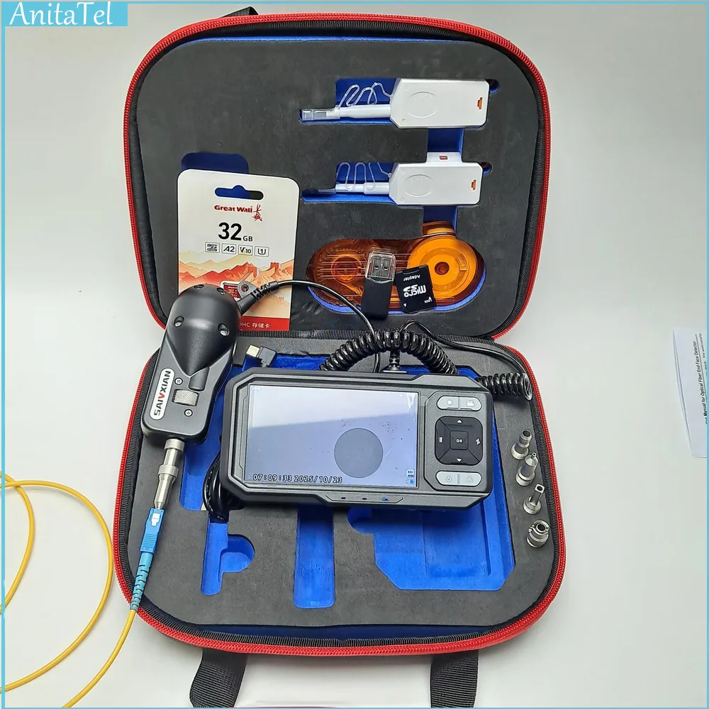 A-600V End Face Detector Microscope Tool For Precision Optical Components Fiber Optic Cleaning Kit