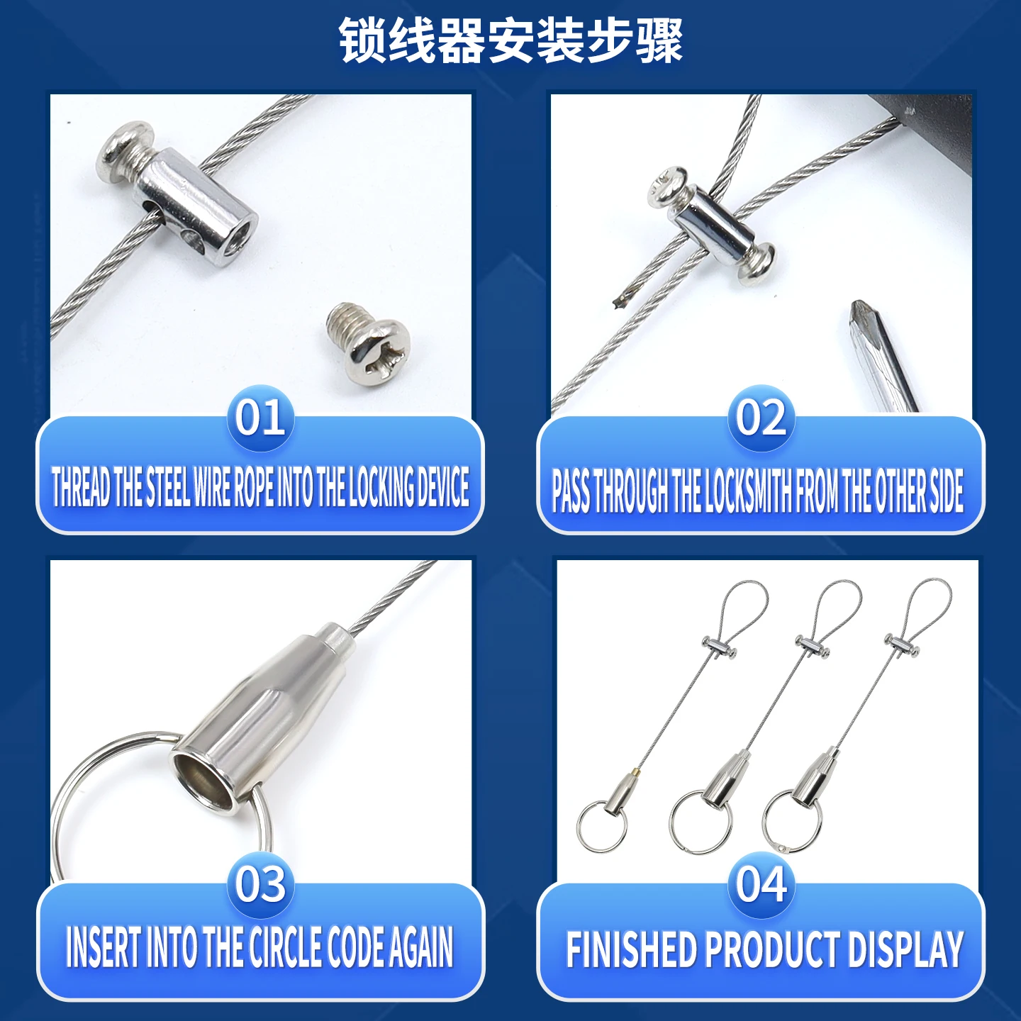 1.5mm suspension wire kit with adjustable steel wire suspension rope for hanging clothing/lighting fixtures