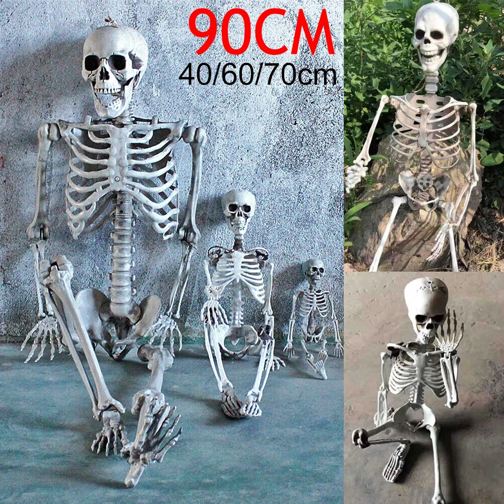 40-90CM Halloween Human Skull Body Skeleton Skull Style Photo Prop Haunted Festival Event Party Halloween Decoration Props